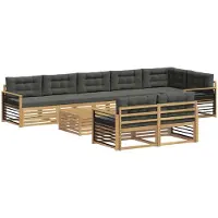 vidaXL Outdoor-Sofagarnitur 9 stk. Weiß und Anthrazit Polyester