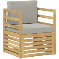 vidaXL Outdoor-Sofa Polyester Weiß und Hellgrau