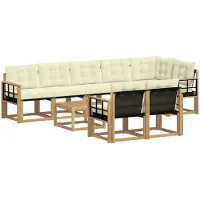 vidaXL Outdoor-Sofagarnitur 9 stk. Weiß und Creme