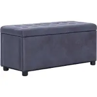Syfax Ottoman mit Stauraum 87,5 cm Grau Wildleder-Optik
