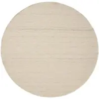 Benuta Pure Wollteppich Lars Cream ø 150 cm rund - Naturfaserteppich aus Wolle