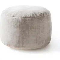 Benuta Pure - Pouf Nova Hellgrau 55x55x30 cm