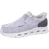 Fusion Herren Sneaker Jack 5.0 Weiß aus Textil in Leinenoptik mit herausnehmbarer Korksohle