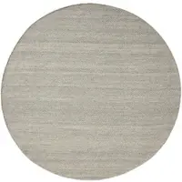 Benuta Pure Wollteppich Lars Hellgrau ø 150 cm rund - Naturfaserteppich aus Wolle