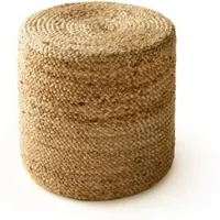 Benuta Pure Handgefertigter Jute Pouf Jutta Hellbraun 40x40x40 cm - Naturfaserteppich aus Jute