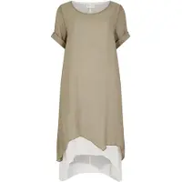 Apricot Minikleid "Schimmerndes Lagenkleid" 1 tlg. mit Umgeschlagärmeln