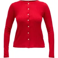 Hunkemoller Gerippte Jersey-Strickjacke Rot