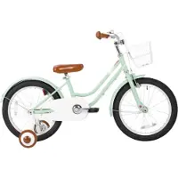 Bolt Kinderfahrrad 16 Zoll (41 cm) – Mit Stützrädern, Korb, Schutzblechen & Kettenschutz – Grün