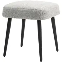 OKWISH Fußhocker Polyester in Hellgrau mit Stahlbeinen, 42x42x47 cm, weich gepolstert