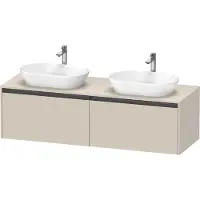 Duravit Ketho.2 Wastafelonderkast 160x55x45,9 cm Supermat Taupe