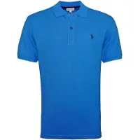 U.S. POLO ASSN. Herren Poloshirt - Piquet, Logo-Stickerei, Baumwolle Stretch Blau M