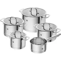 Zwilling TrueFlow, Rund, Silber, Edelstahl, Silber, Edelstahl, Keramik, Gas, Halogen, Induktion, Versiegelte Platte