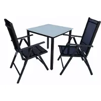 VCM 3 tlg. Alu Gartenset Sitzgruppe Tisch Stühle 80 MA