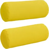 vidaXL Bolsterkissen 2 Stück Helles Gelb Ø 15 x 40 cm Stoff