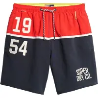 Superdry für Herren. M3010249A Badeanzug, 43,2 cm, mit nautischem Logo (XL), Strandbekleidung, Recyceltes Polyester, Nachhaltig, Marine