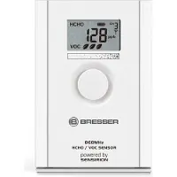 Bresser Luftqualitätssensor mit Display zur Messung von Formaldehyd (HCHO) und VOC, kabellos, für Wetterstation oder Stand-alone, inkl. Akkus und USB-Kabel
