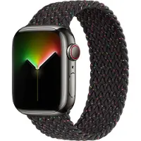 Apple Geflochtenes Solo Loop für das Watch | 38/40/41/42 mm - Größe 7 - Black Unity