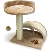OEM Katzenkratzer mit Stange und Bogen 50 cm beige camel 5050