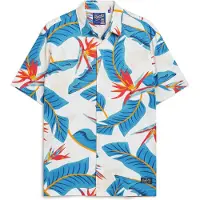 Superdry für Herren. M4010353A Hawaii-Hemd weiß (M), Lässig, Modal, Kurzarm