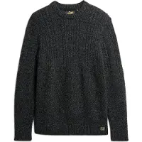 Superdry für Herren. M6110638A Flechtstrickpullover Jacob dunkelgrau (L), Lässig, Acryl, Nachhaltig