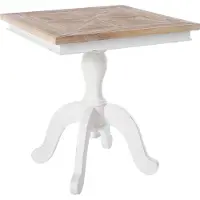 CLP Couchtisch Grasby quadratisch 70 x 70 cm Holz Shabby Chic rustikal kompakt natur/weiß