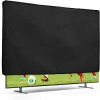 Kwmobile 32" TV Abdeckung Indoor - Fernseher Hülle Bildschirmschutz Abdeckung - TV Bildschirm Staubschutzhülle - Fernsehabdeckung - Leinen Schwarz