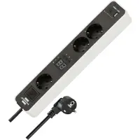 Brennenstuhl 1153230026, 1,5 m, Drinnen, Gerade, IP20, Schwarz, Weiß, 3 AC-Ausgänge