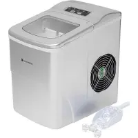 Kitchenbrothers - Eiswürfelmaschine - 2 Liter - 6-8 Min. - 12kg/24h - mit Eisportionierer - Silber