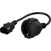 Deltaco PowerWalker 91015003, 0,2 m, Männlich/Weiblich, C14-Koppler, Schwarz