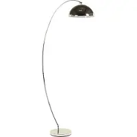 Beliani Stehlampe Gold Metall 188 cm runder Schirm geschwungen Bogenform langes Kabel mit Schalter Bogenlampe Industrie Look Wohnzimmer Schlafzimmer