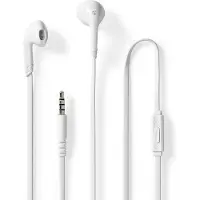 Nedis Kopfhörer mit Kabel - 3.5 mm - Kabellänge: 1.20 m - Eingebautes Mikro - Lautstärke-Regler - Weiss