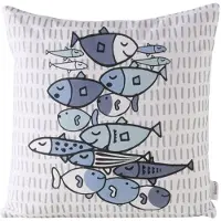 Boltze Kissen ''Fish'' in Weiß/ Blau - (L)45 x (B)45 cm - onesize