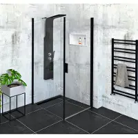 Polysan ZOOM Black Rechteckige Duschkabine 900x1000mm L/R Variante
