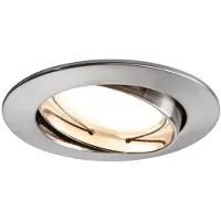 Paulmann Einbauleuchten Set Coin dimmbar satiniert rund schwenkbar LED 1x7W 2700K 230V 51mm Eisen gebürstet/Alu Zink