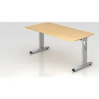 Hjh OFFICE PRO MEGA 16 S - 160 x 80 Ahorn/Silber höhenverstellbar