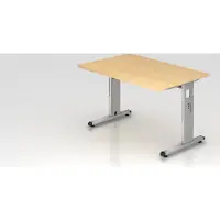 Hjh OFFICE PRO MEGA 12 S - 120 x 80 Ahorn/Silber höhenverstellbar