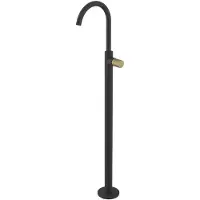 Sapho ULTRATAP Waschbecken-Armatur in den Boden, Schwarz matt/Gold matt