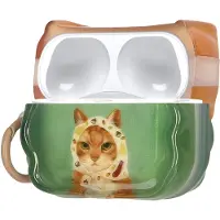 Kwmobile In-Ear Kopfhörer Case für Apple Airpods Pro 2 / Pro 1 Hülle mit Karabiner - Headphones Case - Earphones Cover Etui - Katze mit Tuch