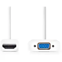 Nedis HDMI -Adapter - HDMI Stecker - VGA Buchse - Vernickelt - Gerade - PVC - Weiss - 1 Stück - Box