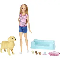Mattel Barbie Hundemama Barbie Puppe & Welpen