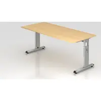 Hjh OFFICE PRO MEGA 19 S - 180 x 80 Ahorn/Silber höhenverstellbar