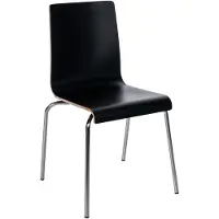 CLP Stuhl stapelbar Gahanna, Stapelstuhl aus Formholz mit HPL-Laminat, Stahlgestell verchromt belastbar bis 150 kg, Esszimmer und Büro