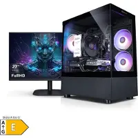 Kiebel.de Gaming PC mit 27 Zoll TFT Viper V AMD Ryzen 7 5700X, 32GB DDR4, NVIDIA RTX 5060 8 GB, 1TB SSD, WLAN, Windows 11, Gaming PC