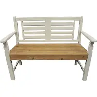 HTI Gartenbank Senja im Landhausstil, 118 cm breit, 89 cm hoch, 50 cm tief, Sitzhöhe 45 cm