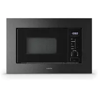 Klarstein Verosteel Einbaumikrowelle 60 cm mit Grill – 20L, 700W Mikrowelle & 800W Grill, 8 Programme, Touch-Bedienung, Edelstahl, Auftaufunktion, LED-Innenbeleuchtung, Schwarzer Edelstahl