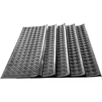 Jet-Line Stufenmatte Frederike aus Gummi Wetterfest Rutschhemmend 25 x 89 cm 5er-Set