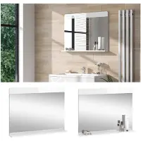 Vicco Badezimmerspiegel Izan Weiß 80.1 x 62 cm mit Regal, Model 41516