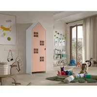 Vipack - CASAMI BRUGES Schrank mit 1 Tür, 4 Fenster, Ausführung MDF pink lackiert