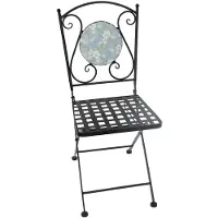 HTI Gartentisch Celia Petunien Vintage Style Ø 57 x H 68 cm mit sommerlichem Aufdruck