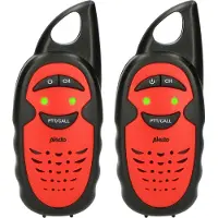 Alecto FR-05RD - Set mit zwei Walkie Talkies für Kinder, 3 km Reichweite, Schwarz/Rot